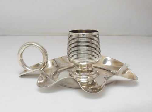 silver match striker chamberstick candlestick birmingham 1908 - CATEGORY: ANTIQUE SILVER - DATED EDWARDIAN