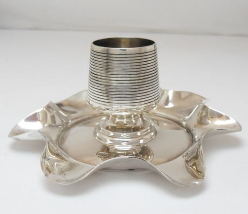 SILVER MATCH STRIKER CHAMBERSTICK CANDLESTICK BIRMINGHAM 1908 - ADDITIONAL PHOTO 1