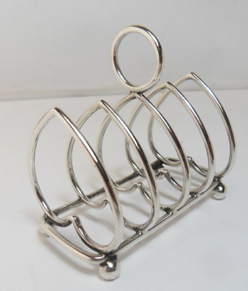 goldsmiths heart design silver toast rack london 1908 - CATEGORY: ANTIQUE SILVER - DATED EDWARDIAN