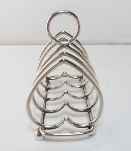 GOLDSMITHS HEART DESIGN SILVER TOAST RACK LONDON 1908 - ADDITIONAL PHOTO 4