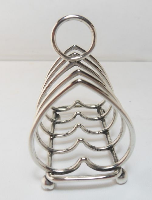 GOLDSMITHS HEART DESIGN SILVER TOAST RACK LONDON 1908 - ADDITIONAL PHOTO 6