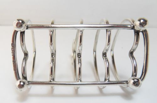 GOLDSMITHS HEART DESIGN SILVER TOAST RACK LONDON 1908 - ADDITIONAL PHOTO 7