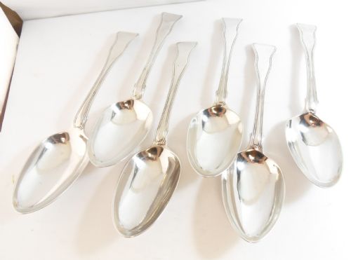 MATCHED SET OF 6 SILVER TABLESPOONS DATED 1817 1823 1835 - ADDITIONAL PHOTO 3