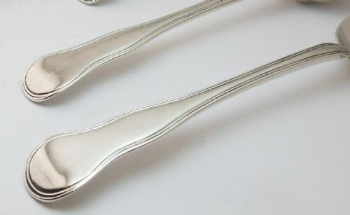 MATCHED SET OF 6 SILVER TABLESPOONS DATED 1817 1823 1835 - ADDITIONAL PHOTO 4