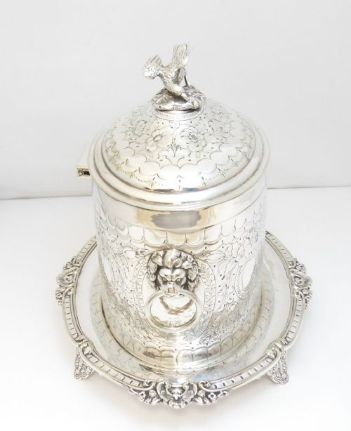 SUPERB VICTORIAN SILVER PLATED BISCUIT BARREL BOX - ADDITIONAL PHOTO 1
