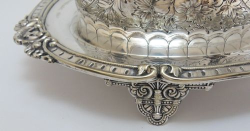 SUPERB VICTORIAN SILVER PLATED BISCUIT BARREL BOX - ADDITIONAL PHOTO 5