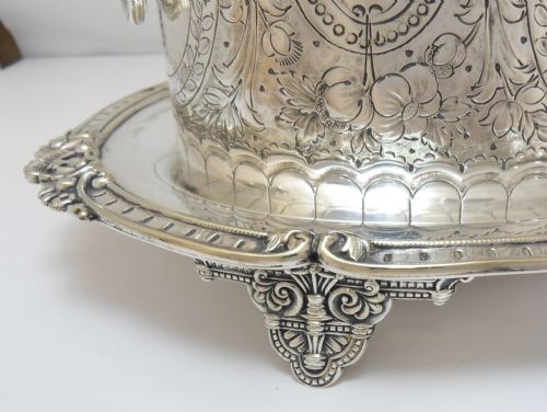 SUPERB VICTORIAN SILVER PLATED BISCUIT BARREL BOX - ADDITIONAL PHOTO 8