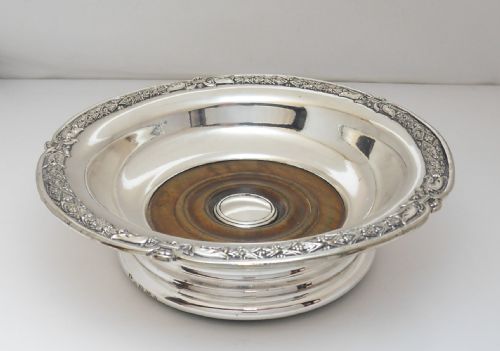 early victorian large silver plated bottle coaster - CATEGORY: ANTIQUE SILVER - DATED VICTORIAN