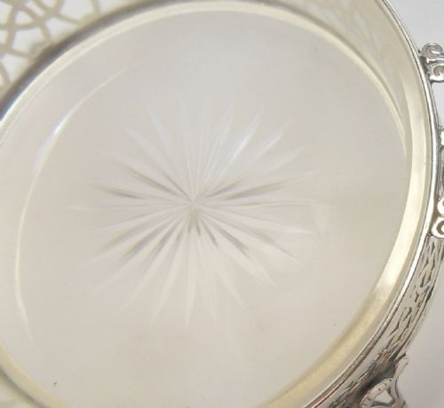 SILVER GLASS BUTTER CAVIAR DISH BIRMINGHAM 1927 - ADDITIONAL PHOTO 3