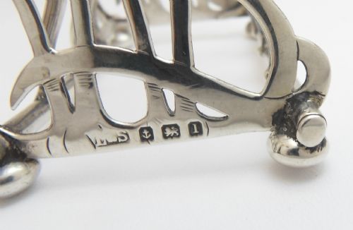 RARE CHESHIRE CAT SILVER TOAST RACK BIRMINGHAM 1910 - ADDITIONAL PHOTO 5