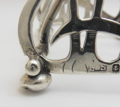 RARE CHESHIRE CAT SILVER TOAST RACK BIRMINGHAM 1910 - ADDITIONAL PHOTO 6