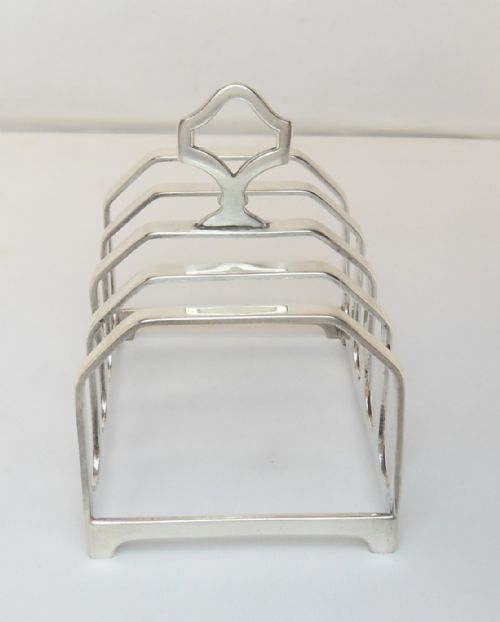 fine art deco silver toast rack birmingham 1932 - CATEGORY: ANTIQUE SILVER - DATED 1940