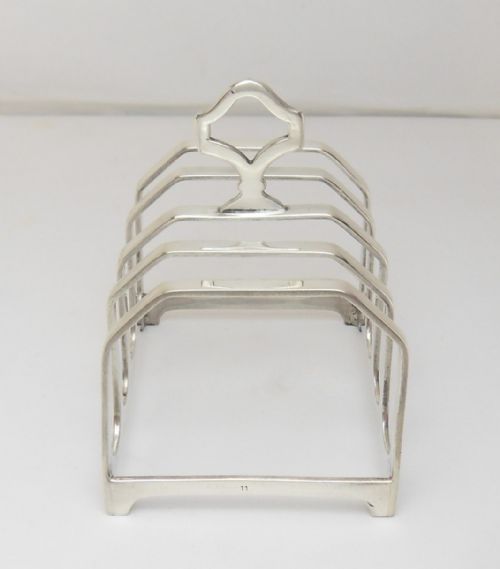 FINE ART DECO SILVER TOAST RACK BIRMINGHAM 1932 - ADDITIONAL PHOTO 2