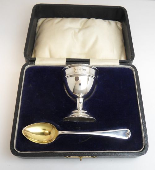CASED SILVER EGG CUP SPOON BIRMINGHAM 1921 - ADDITIONAL PHOTO 6