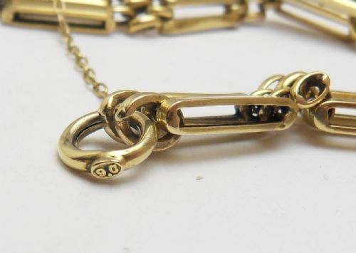 EDWARDIAN 9CT GOLD GATE BRACELET BIRMINGHAM 1906 - ADDITIONAL PHOTO 5