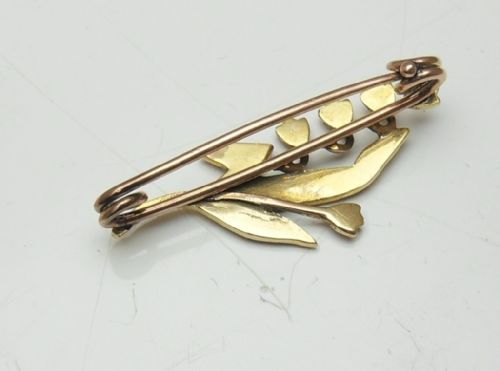15CT GOLD EDWARDIAN LILY OF THE VALLEY SEED PEARL BROOCH - ADDITIONAL PHOTO 6