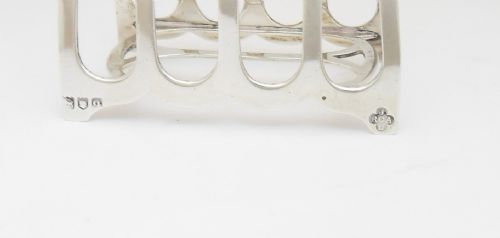 STUNNING GOTHIC ARCH SILVER TOAST RACK LONDON 1911 - ADDITIONAL PHOTO 5