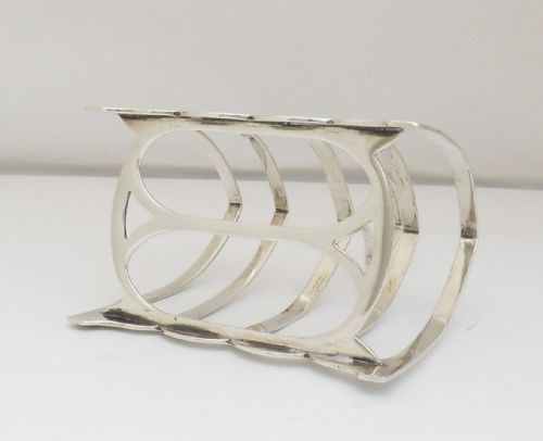 STUNNING GOTHIC ARCH SILVER TOAST RACK LONDON 1911 - ADDITIONAL PHOTO 6
