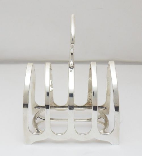 STUNNING GOTHIC ARCH SILVER TOAST RACK LONDON 1911 - ADDITIONAL PHOTO 7