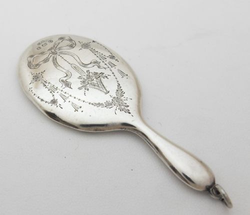 miniature silver chatelaine vanity mirror birmingham 1913 - CATEGORY: ANTIQUE SILVER - DATED 1920