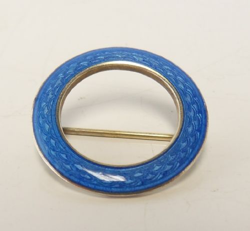 VINTAGE SILVER ENAMELLED BROOCH BY MARIUS HAMMER - ADDITIONAL PHOTO 1
