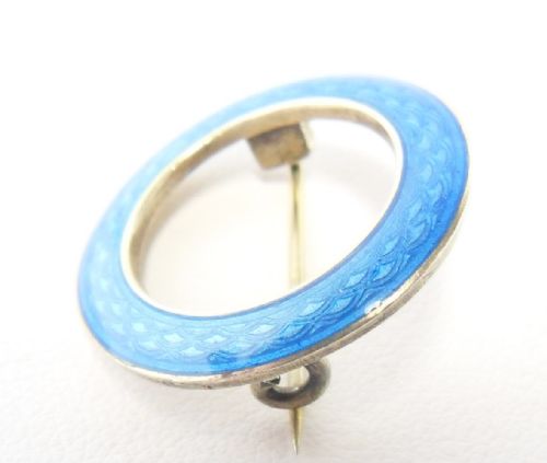 VINTAGE SILVER ENAMELLED BROOCH BY MARIUS HAMMER - ADDITIONAL PHOTO 4