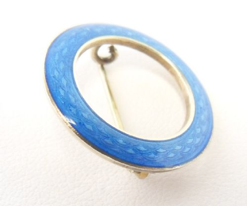 VINTAGE SILVER ENAMELLED BROOCH BY MARIUS HAMMER - ADDITIONAL PHOTO 7