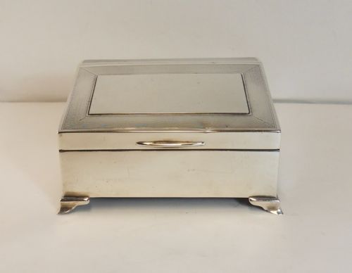 silver desk shaped trinket box birmingham 1924 - CATEGORY: ANTIQUE SILVER - DATED 1930