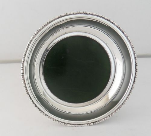 UNUSUAL SILVER DISH PIN TRAY INSET WITH JADE BIRMINGHAM 1911 - ADDITIONAL PHOTO 2