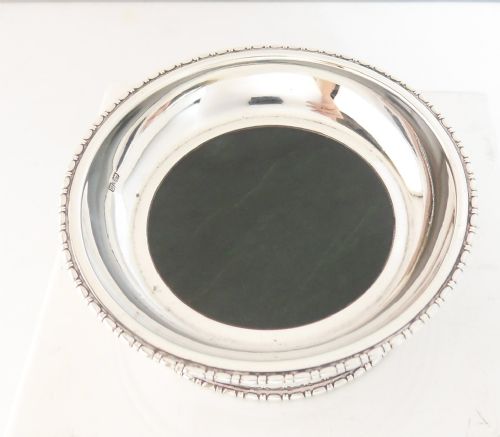 UNUSUAL SILVER DISH PIN TRAY INSET WITH JADE BIRMINGHAM 1911 - ADDITIONAL PHOTO 5
