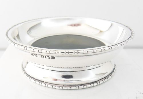 UNUSUAL SILVER DISH PIN TRAY INSET WITH JADE BIRMINGHAM 1911 - ADDITIONAL PHOTO 6