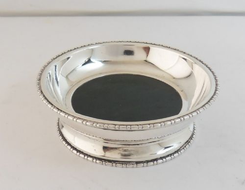 UNUSUAL SILVER DISH PIN TRAY INSET WITH JADE BIRMINGHAM 1911 - ADDITIONAL PHOTO 7