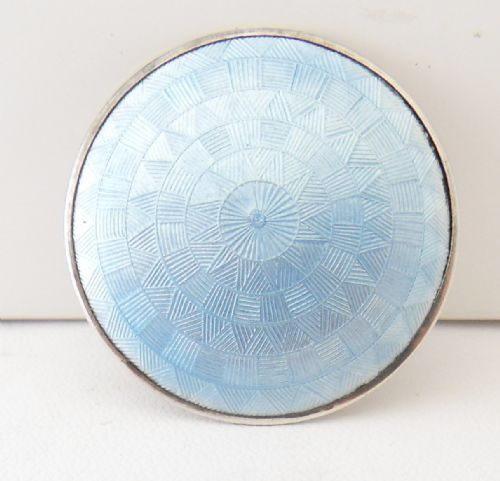 ANTIQUE SILVER GUILLOCHE ENAMELLED BROOCH BIRMINGHAM 1913 - ADDITIONAL PHOTO 7