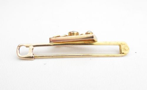 9CT GOLD PERIDOT SEED PEARL BROOCH BIRMINGHAM 1928 - ADDITIONAL PHOTO 2