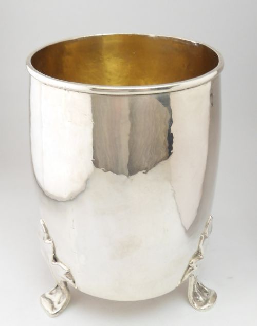 ARTS CRAFTS SILVER TEA CADDY LONDON 1927 - ADDITIONAL PHOTO 7