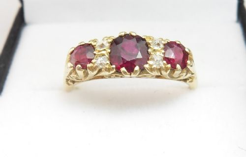 18ct gold ruby diamond ring birmingham 1910 - CATEGORY: ANTIQUE JEWELLERY - DATED EDWARDIAN