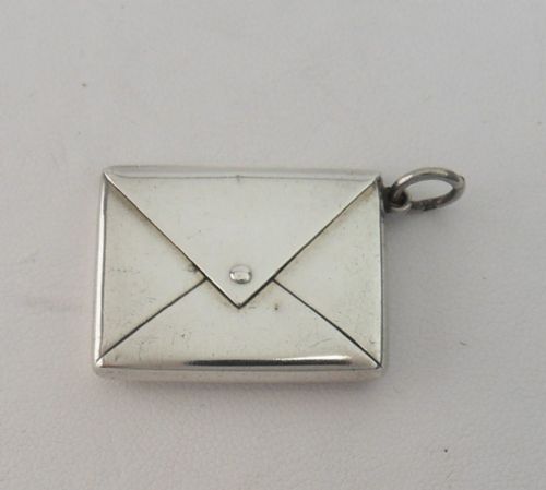 unusual deep silver envelope stamp case birmingham 1902 - CATEGORY: ANTIQUE SILVER - DATED EDWARDIAN