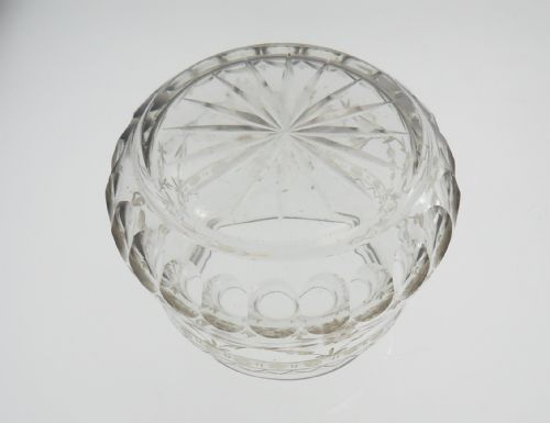 SUBERBLY CUT ETCHED SILVER LIDDED GLASS JAR BIRMINGHAM 1925 - ADDITIONAL PHOTO 4