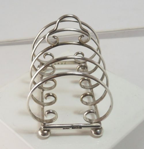 DISTINCTLY PRETTY SILVER TOAST RACK SHEFFIELD 1915 - ADDITIONAL PHOTO 5