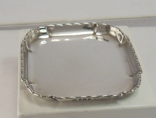 NEAT ENGLISH SILVER PIN TRAY DISH LONDON 1935 - ADDITIONAL PHOTO 3