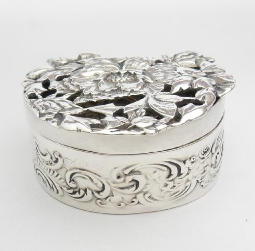 RARE SILVER POTPOURRI BOX LONDON 1906 - ADDITIONAL PHOTO 1
