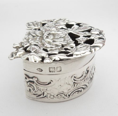 RARE SILVER POTPOURRI BOX LONDON 1906 - ADDITIONAL PHOTO 2