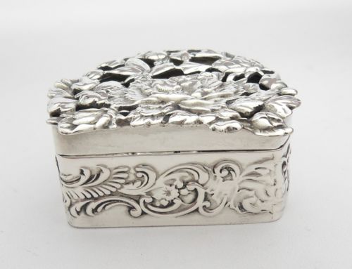 RARE SILVER POTPOURRI BOX LONDON 1906 - ADDITIONAL PHOTO 3