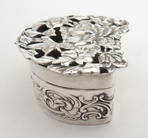 RARE SILVER POTPOURRI BOX LONDON 1906 - ADDITIONAL PHOTO 9