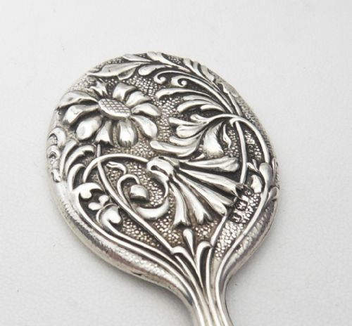 STUNNING FLORAL DESIGN CHATELAINE MIRROR BIRMINGHAM 1916 - ADDITIONAL PHOTO 1