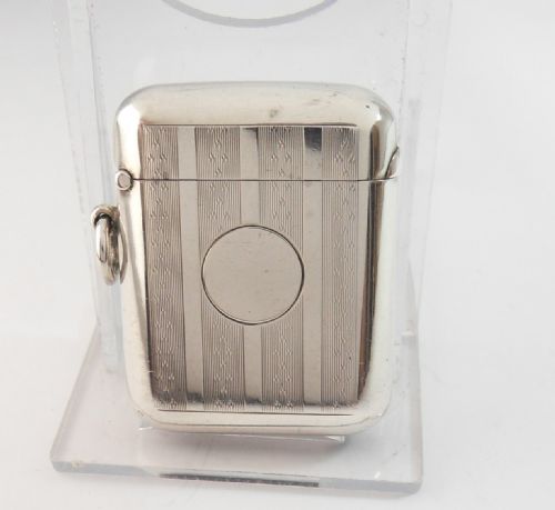 sampson mordan seamless silver vesta case chester 1912 - CATEGORY: ANTIQUE SILVER - DATED 1920