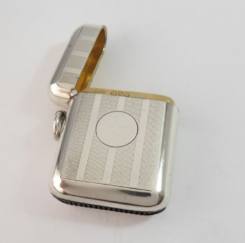 SAMPSON MORDAN SEAMLESS SILVER VESTA CASE CHESTER 1912 - ADDITIONAL PHOTO 2