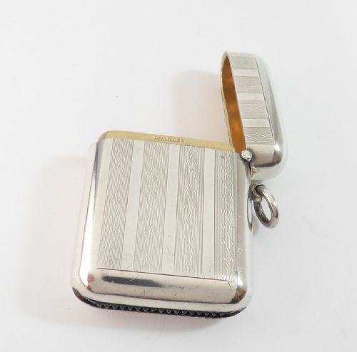 SAMPSON MORDAN SEAMLESS SILVER VESTA CASE CHESTER 1912 - ADDITIONAL PHOTO 5