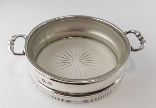 SUPERB SILVER GLASS BUTTER CAVIAR DISH LONDON 1917 - ADDITIONAL PHOTO 1