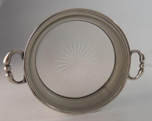 SUPERB SILVER GLASS BUTTER CAVIAR DISH LONDON 1917 - ADDITIONAL PHOTO 2